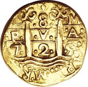 8 Escudos - Luis I, Peru, 1725 reverse image