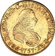 8 Escudos - Fernando VI Colonial Milled Coinage obverse image
