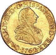 8 Escudos - Carlos III Colonial Milled Coinage obverse image