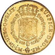 8 Escudos - Carlos III Colonial Milled Coinage, Peru, 1763-1768 reverse image