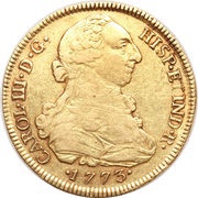 8 Escudos - Carlos III Colonial Milled Coinage obverse image