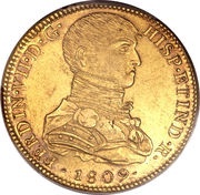 8 Escudos - Fernando VII Colonial Milled Coinage obverse image
