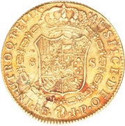 8 Escudos - Fernando VII Colonial Milled Coinage, Peru, 1812-1813 reverse image