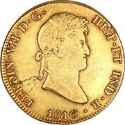 8 Escudos - Fernando VII Colonial Milled Coinage obverse image