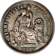 25 Centimos Transitional Coinage reverse image