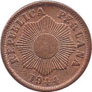 1 Centavo 2nd type; thin planchet obverse image