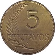 5 Centavos, Peru, 1942-1945 reverse image