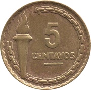 5 Centavos Abolition of Slavery, Peru, 1954 reverse image