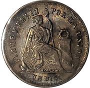 1 Dinero, Peru, 1863-1877 reverse image