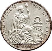 1 Sol, Peru, 1864-1916 reverse image