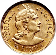 ½ Libra Trade Coinage, Peru, 1902-1969 reverse image