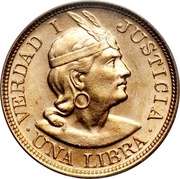 1 Libra, Peru, 1898-1969 reverse image