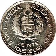 20 Soles de Oro Battle of Callao obverse image