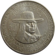 50 Soles de Oro Independence, Peru, 1971 reverse image