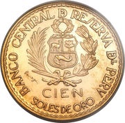 100 Soles de Oro Casa de Moneda obverse image
