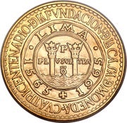 100 Soles de Oro Casa de Moneda, Peru, 1965 reverse image