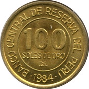 100 Soles de Oro Miguel Grau obverse image