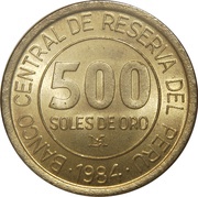 500 Soles de Oro Miguel Grau obverse image