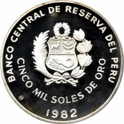 5000 Soles de Oro World Cup obverse image