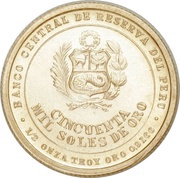 50 000 Soles de oro Elias Aguirre obverse image