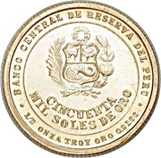 50 000 Soles de oro F. Garcia Calderon obverse image