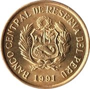 1 Céntimo With braille obverse image
