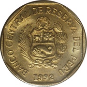 5 Céntimos With braille obverse image