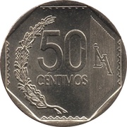 50 Céntimos Without braille reverse image
