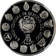 1 Nuevo Sol Encounter of two Worlds, horizontal obverse image