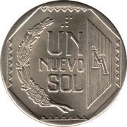 1 Nuevo Sol 1st type; with braille reverse image