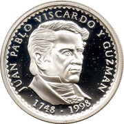 1 Nuevo Sol Juan Pablo Viscardo y Guzmán, Peru, 1998 reverse image