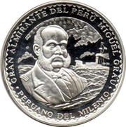1 Nuevo Sol Gran Almirante Miguel Grau - Peruano del Milenio, Peru, 2000 reverse image