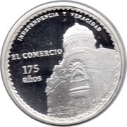 1 Nuevo Sol 175 years of El Comercio Newspaper, Peru, 2014 reverse image
