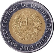 5 Nuevos Soles 1st type obverse image