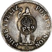 2 Reales - Ferdinand VII Countermark on Peru 2 Reales obverse image