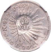 2 Reales - Isabel II Countermark on Mexico 2 Reales obverse image