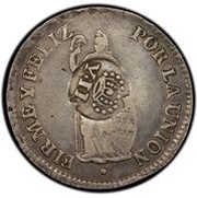 2 Reales - Isabella II Countermark on Peru 2 Reales obverse image