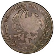 4 Reales - Isabella II Countermark on Mexico 4 Reales reverse image