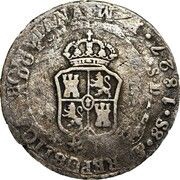 8 Reales - Ferdinand VII Countermark on Bolivia 8 Soles obverse image