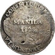 8 Reales - Ferdinand VII Countermark on Bolivia 8 Soles reverse image