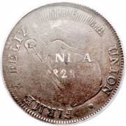 8 Reales - Ferdinand VII Countermark on Peru 8 Reales reverse image
