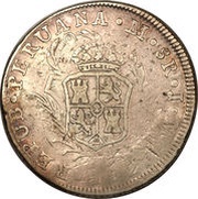8 Reales - Ferdinand VII Countermark on Peru 8 Reales obverse image