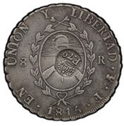 8 Reales - Ferdinand VII Countermark on Argentina 8 Reales obverse image