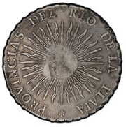 8 Reales - Ferdinand VII Countermark on Argentina 8 Reales, Philippines, 1832-1834 reverse image