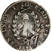 8 Reales - Ferdinand VII Countermark on Argentina 8 Soles, Philippines, 1832-1834 reverse image