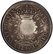 8 Reales - Ferdinand VII Countermark on Brazil 960 Reis, Philippines, 1832-1834 reverse image