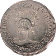 8 Reales - Ferdinand VII Countermark on Central American Republic 8 Reales obverse image