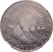 8 Reales - Ferdinand VII Countermark on Central American Republic 8 Reales, Philippines, 1832-1834 reverse image
