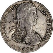 8 Reales - Ferdinand VII Countermark on Mexico 8 Reales obverse image