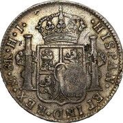 8 Reales - Ferdinand VII Countermark on Mexico 8 Reales reverse image